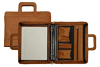 tan leather zippered portfolio